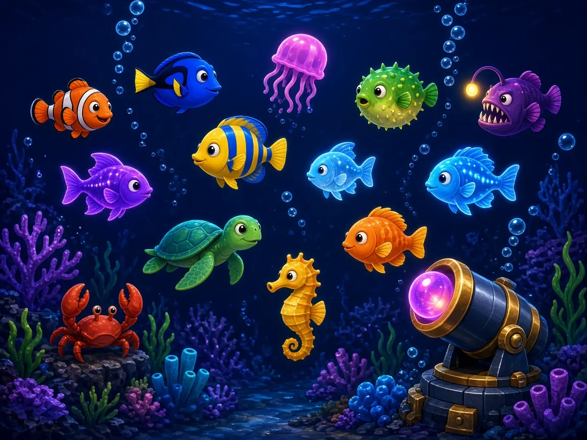 Underwater fish shooting arcade game