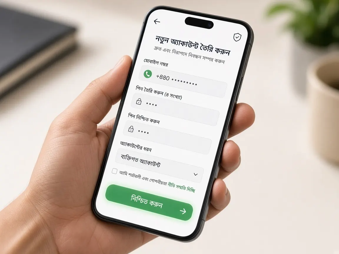 Registering an account on a phone